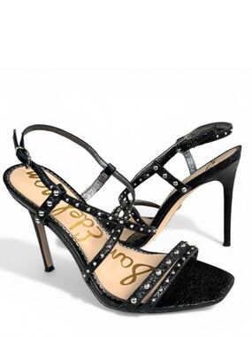 Sam Edelman Lennox Embellished Leather Strappy Stiletto Heel Sandal Womens
